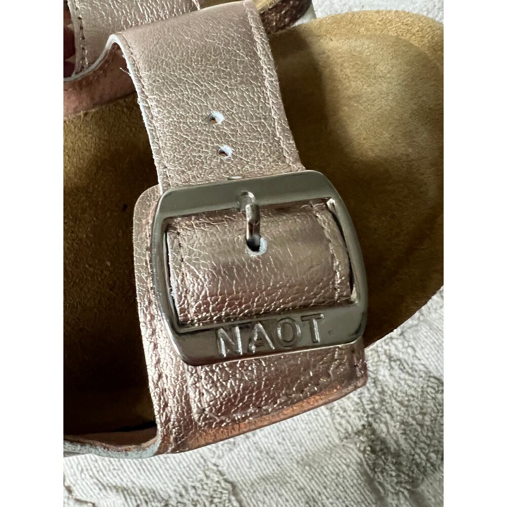NAOT Santa Barbara Women's Sz 40 / 9 Rose Gold Leather Sandals Slide Shoe Boho - Picture 5 of 6